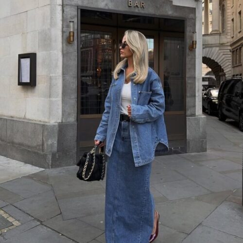 Seis maneiras de arrasar com a saia jeans longa em todas as estações